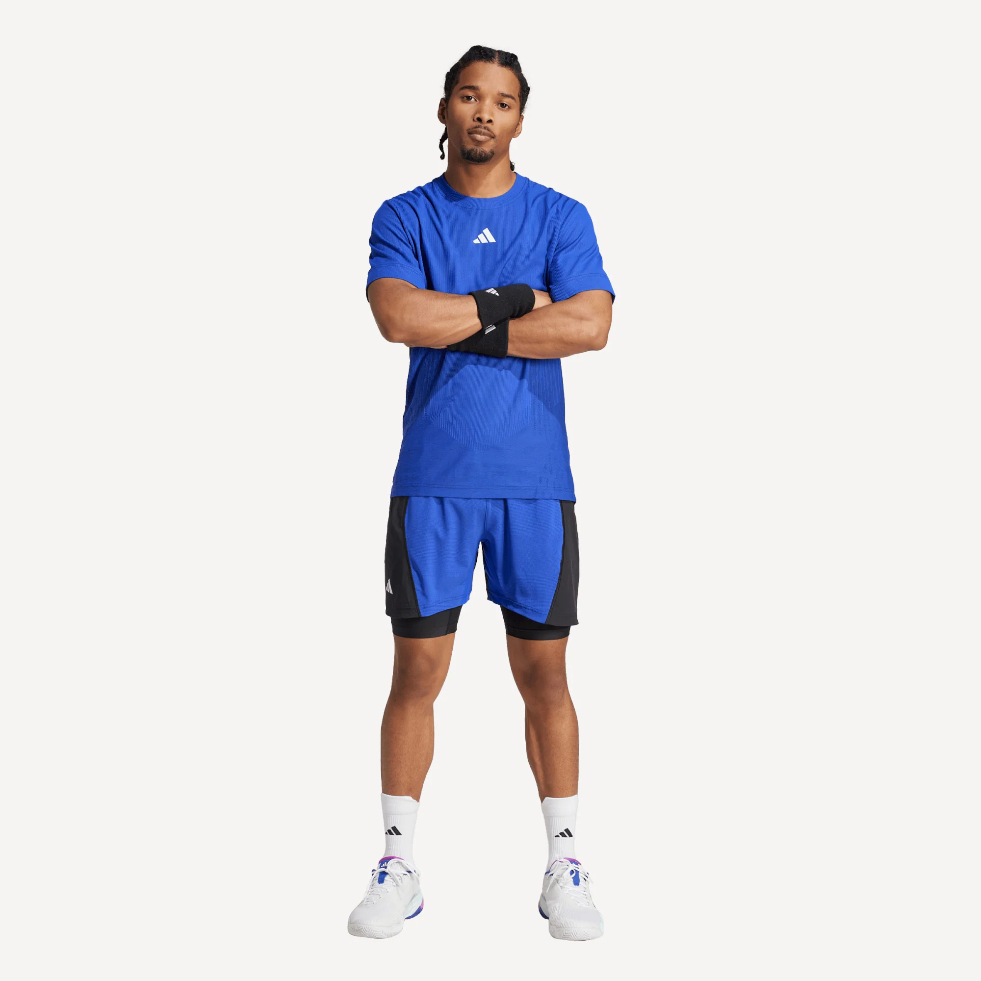 adidas Pro New York Men's Tennis Shorts and Inner Shorts Set - Image 4