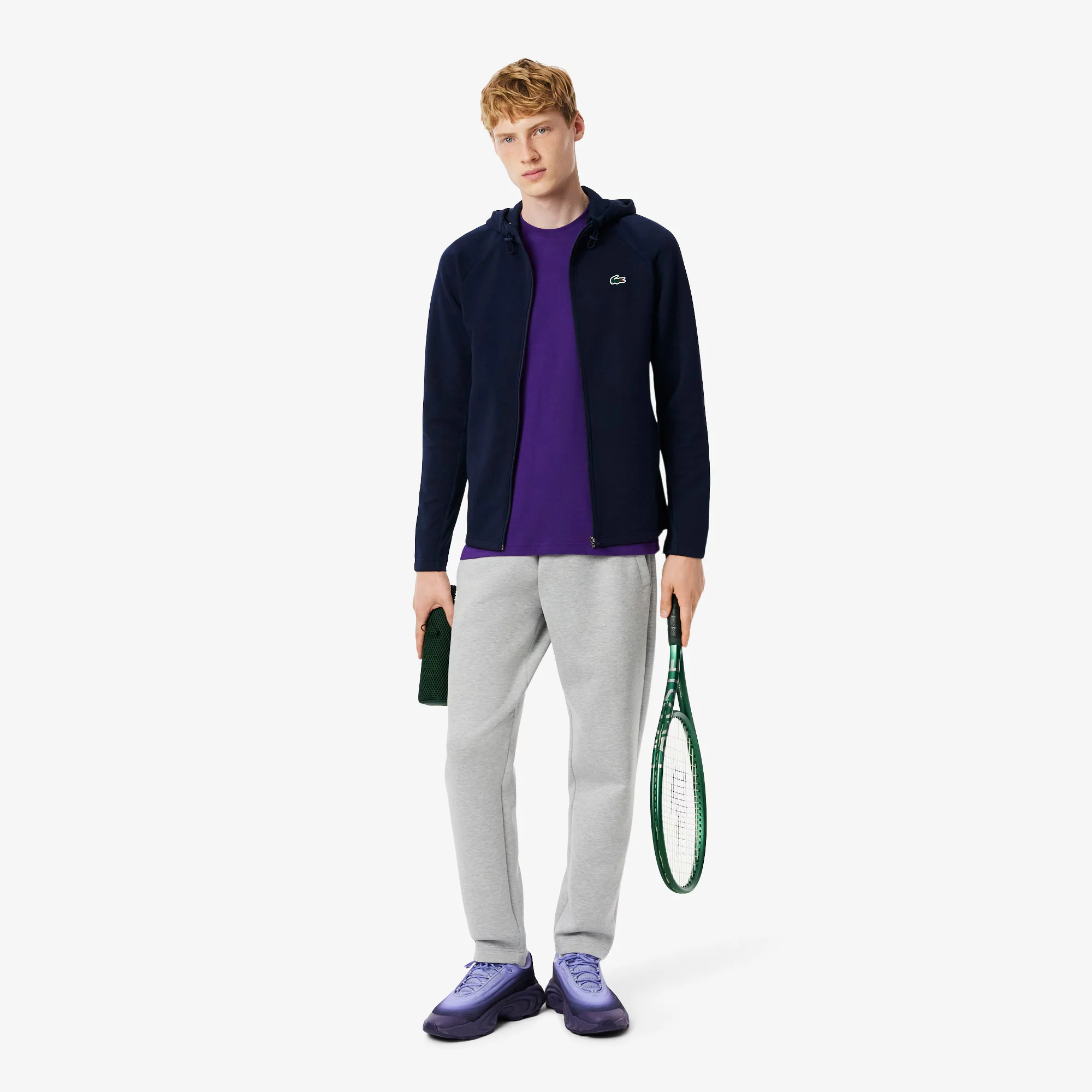 Lacoste Men's Mesh Full-Zip Tennis Hoody - Image 4