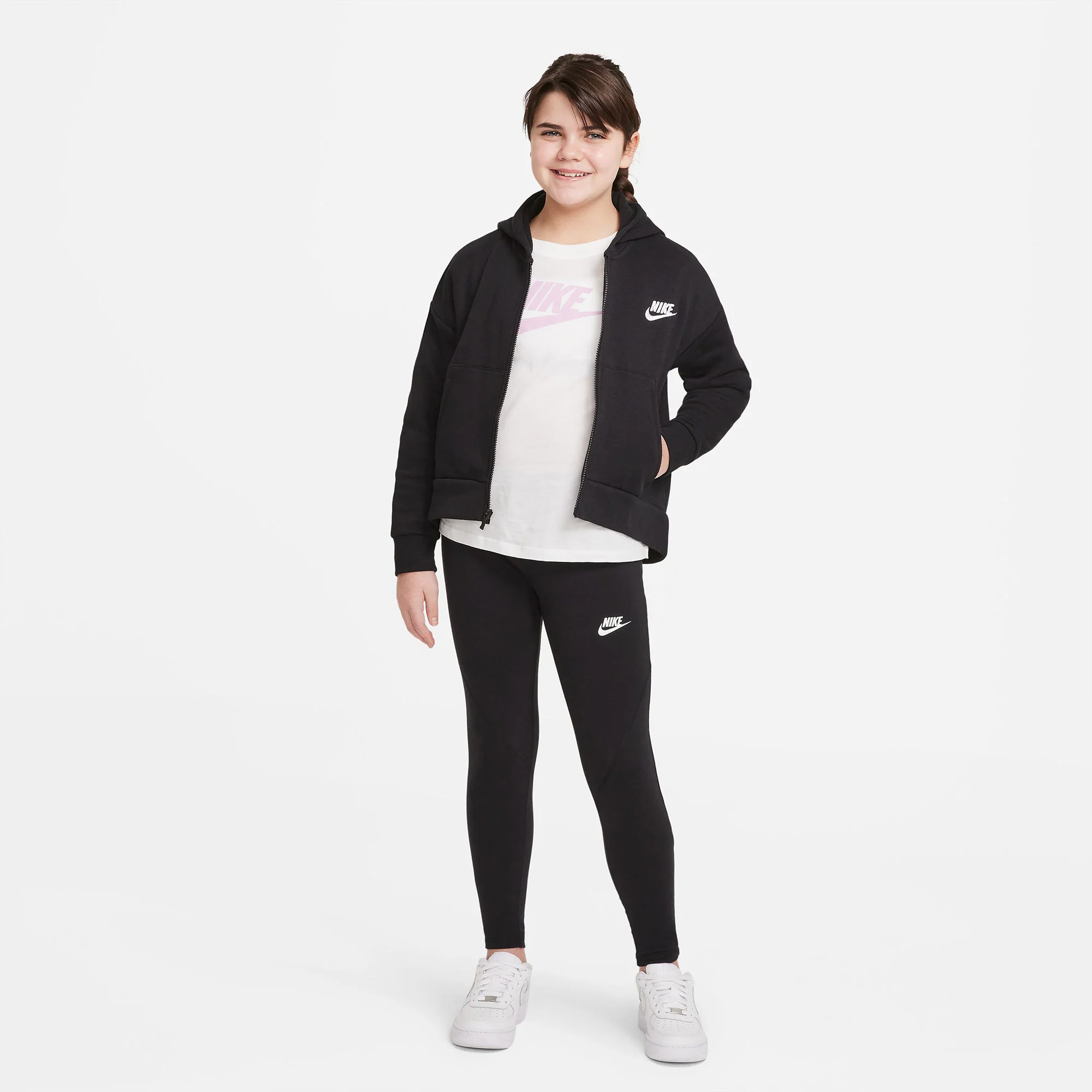 Nike Club Girls' Fleece Full-Zip Hoodie - Image 6