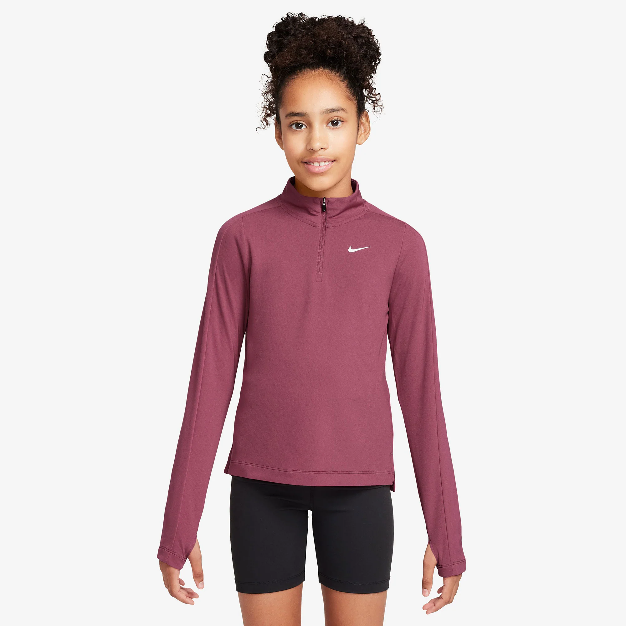 Nike Girls' Dri-FIT Half-Zip LS Top