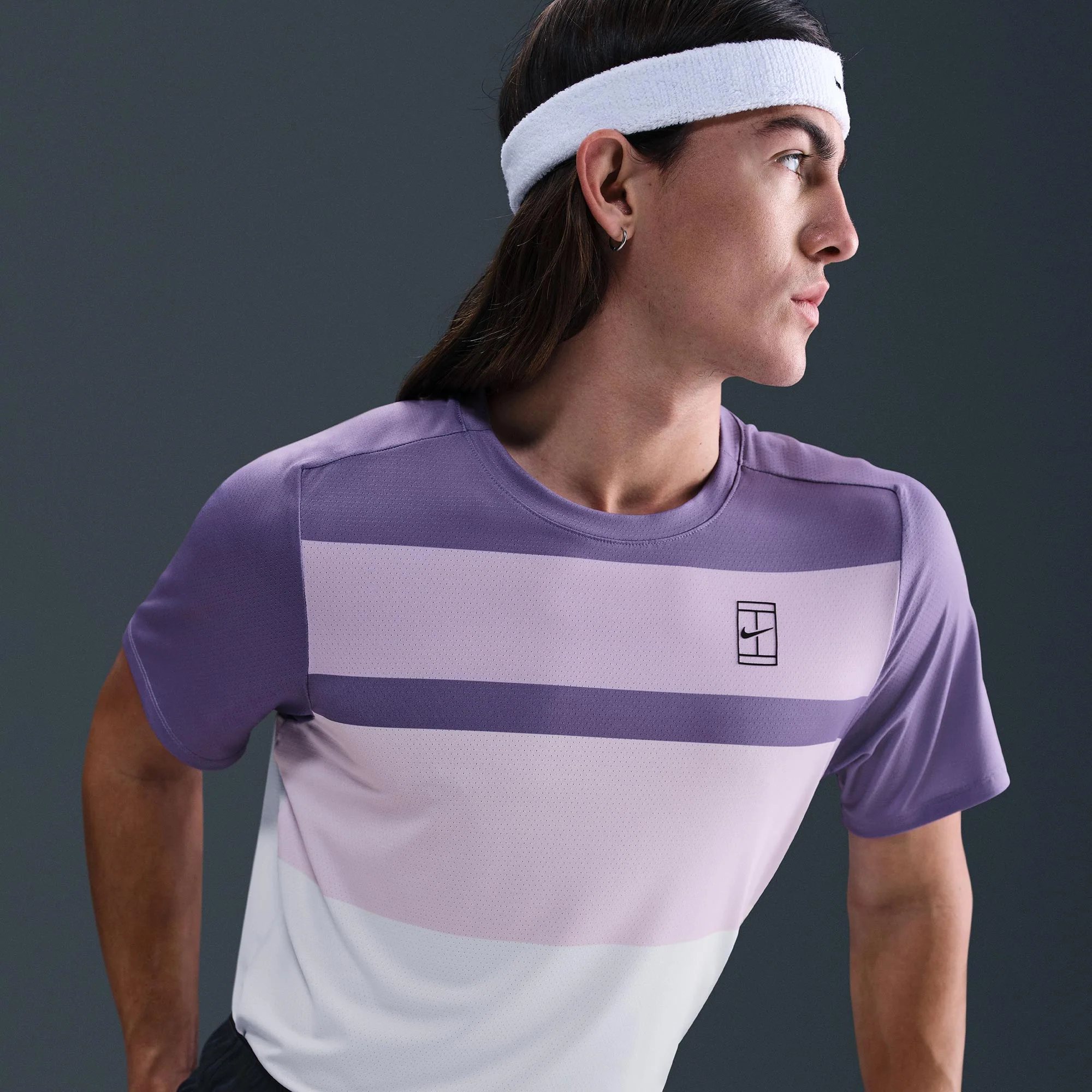 NikeCourt Advantage Men's Dri-FIT Printed Tennis Shirt - Image 3